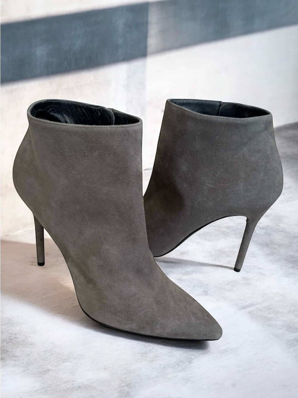 Stuart Weitzman Ankle Boots Booties Grey Suede